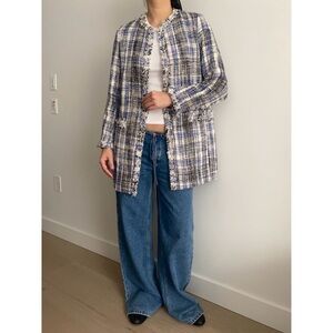 Zara tweed textured jacket coat